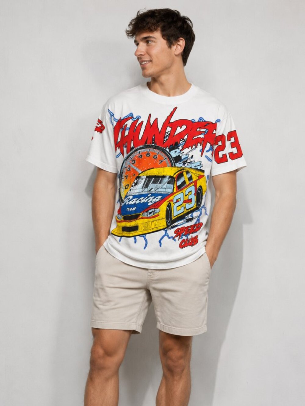Alpha Collective Men's Thunder Racing Graphic Tshirt - Size Medium - NWT
